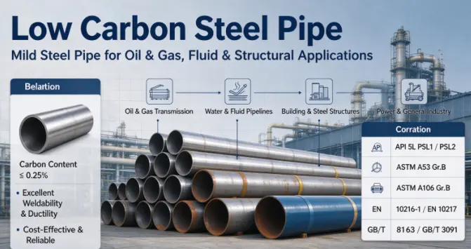 Mild Steel Pipe / Low Carbon Steel Pipe